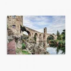 Besalu Romanesque Bridge (Catalonia) - Canvas Print