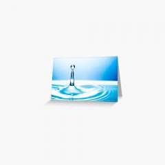 Blue Water Drop - Greeting Card