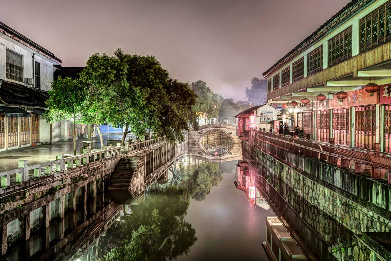 Ancient Water Chanel in Nanxiang Town (Shanghai) at Night
