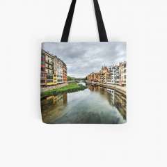 The Houses on the River Onyar (Girona, Catalonia) - All Over Print Tote Bag