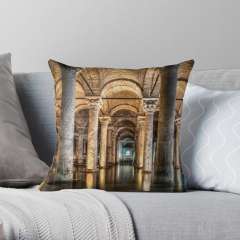 Sunken Palace or Basilica Cistern (Istanbul, Turkey) - Throw Pillow