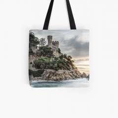 Plaja Castle (Lloret de Mar, Catalonia) - All Over Print Tote Bag