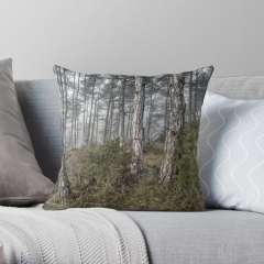 Misty Morning (Baronia de Rialb, Catalonia) - Throw Pillow