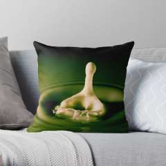 A Milk Drop Down And Up  - Throw Pillow