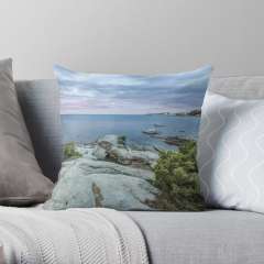 Cala de Roques Planes (Sant Antoni de Calonge, Catalonia) - Throw Pillow