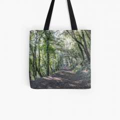 Path Between Trees (Santa Pau, Catalonia) - All Over Print Tote Bag