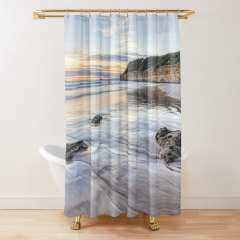 Sunset On Cala Waikiki (Tarragona, Catalonia) - Shower Curtain