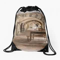 Arcades At Plaça Major (Monells, Catalonia) - Drawstring Bag