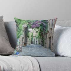 Carrer Major (Peratallada, Catalonia) - Throw Pillow