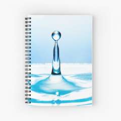 Blue Water Drop - Spiral Notebook