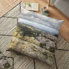 The views from Montcau's hillside - Floor Pillow