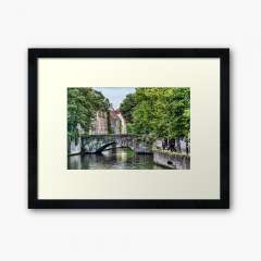 Meestraat Bridge in Bruges - Framed Art Print