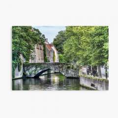Meestraat Bridge in Bruges - Metal Print