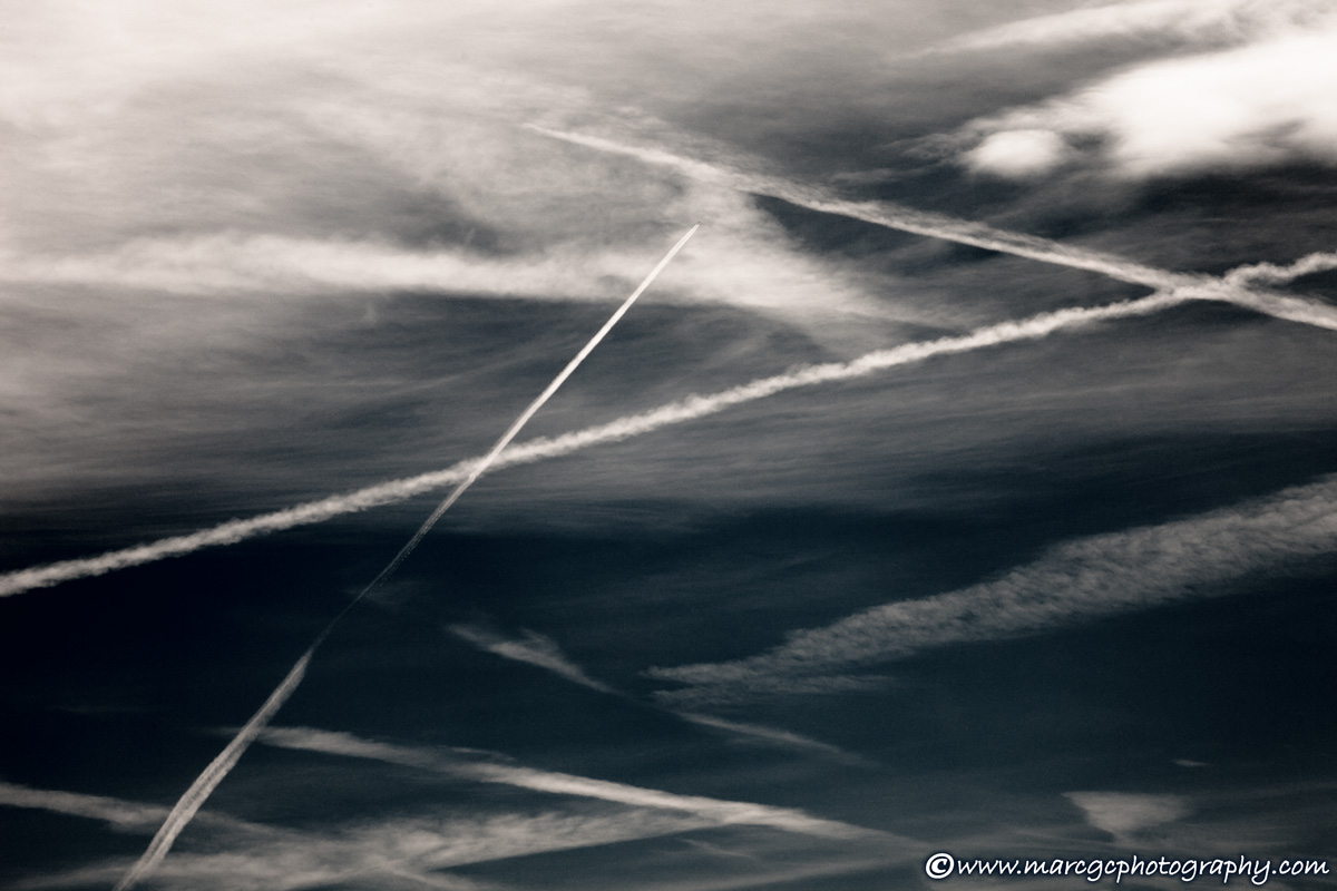 The Last Frontier - Abstract Picture of the sky and airplane trails